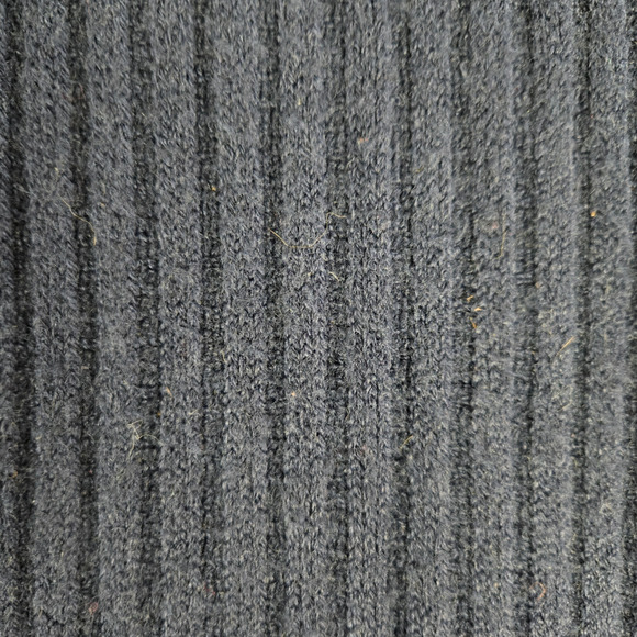 Navy Blue Ribbed Knit Fringe Ends Wide Wrap Around Cozy Soft Scarf OSFM - Picture 3 of 3